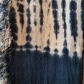 Blue & White Raw Cotton Tie-Dye Throw with Blue Fringe | 119×224cm